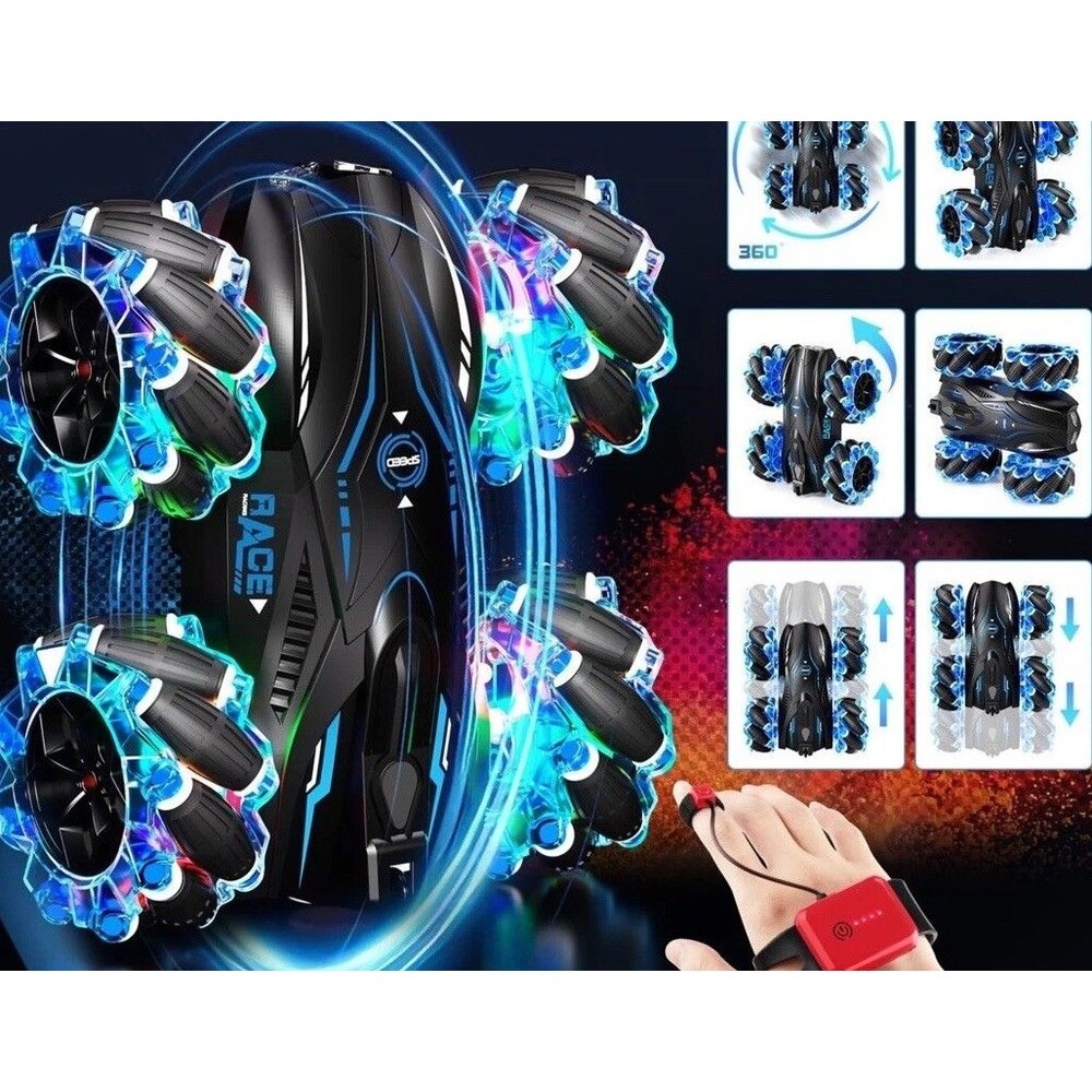 AiQi RC Gesture Sensing Stunt Car,2.4 GHz 4 WD Remote Control With Cool Lights